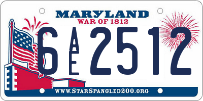 MD license plate 6AE2512