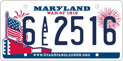 MD license plate 6AE2516