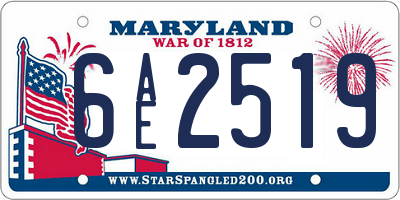 MD license plate 6AE2519