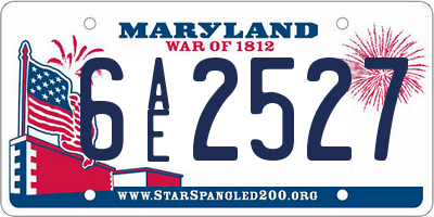 MD license plate 6AE2527