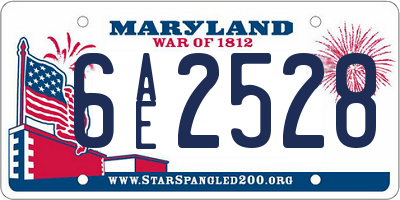 MD license plate 6AE2528