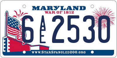MD license plate 6AE2530