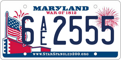 MD license plate 6AE2555