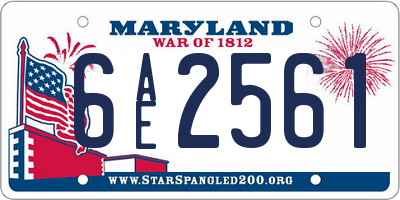 MD license plate 6AE2561
