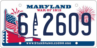 MD license plate 6AE2609