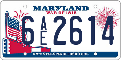 MD license plate 6AE2614