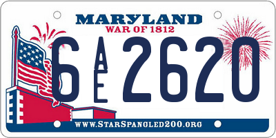 MD license plate 6AE2620