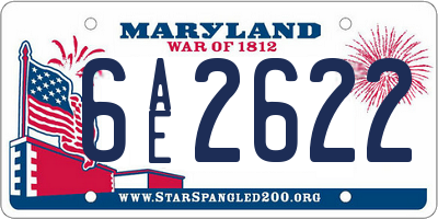 MD license plate 6AE2622