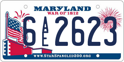 MD license plate 6AE2623