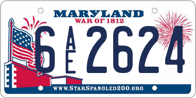MD license plate 6AE2624