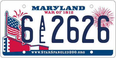 MD license plate 6AE2626
