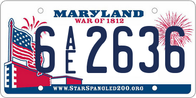 MD license plate 6AE2636
