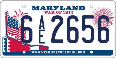 MD license plate 6AE2656