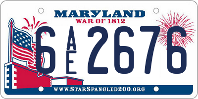 MD license plate 6AE2676