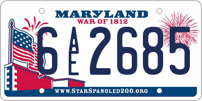MD license plate 6AE2685