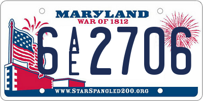 MD license plate 6AE2706