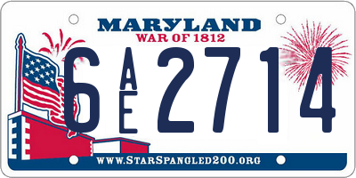 MD license plate 6AE2714