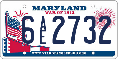 MD license plate 6AE2732