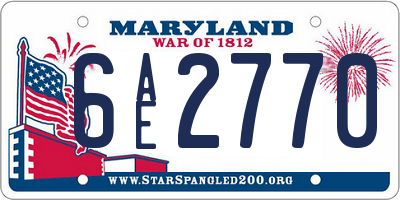 MD license plate 6AE2770