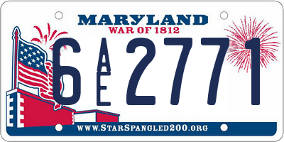 MD license plate 6AE2771