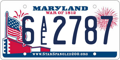 MD license plate 6AE2787