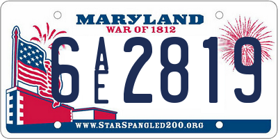MD license plate 6AE2819