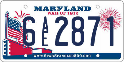 MD license plate 6AE2871
