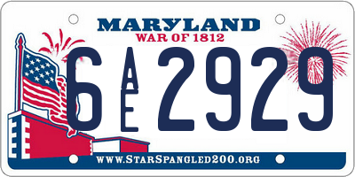 MD license plate 6AE2929