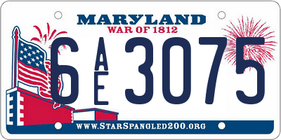 MD license plate 6AE3075