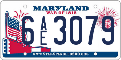 MD license plate 6AE3079