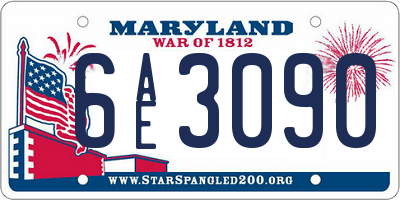 MD license plate 6AE3090