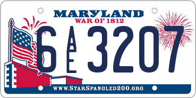 MD license plate 6AE3207