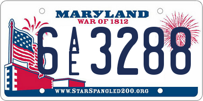 MD license plate 6AE3288
