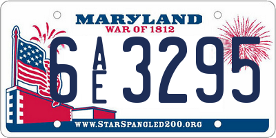 MD license plate 6AE3295