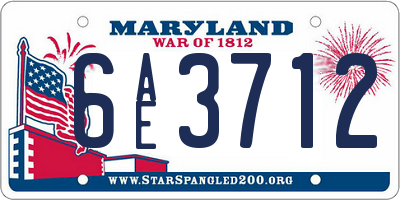 MD license plate 6AE3712
