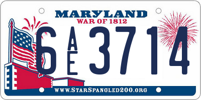 MD license plate 6AE3714