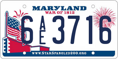 MD license plate 6AE3716