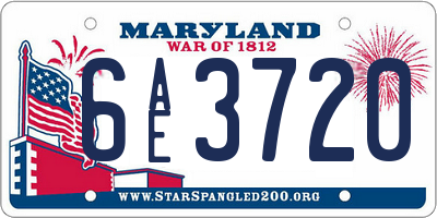 MD license plate 6AE3720