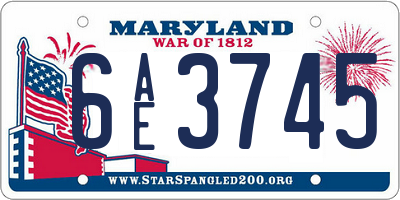 MD license plate 6AE3745