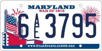 MD license plate 6AE3795