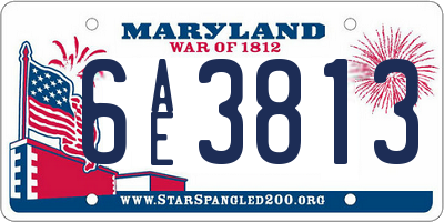 MD license plate 6AE3813