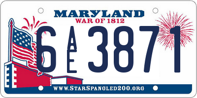 MD license plate 6AE3871