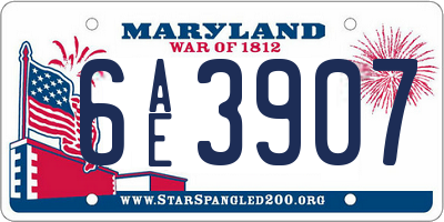 MD license plate 6AE3907