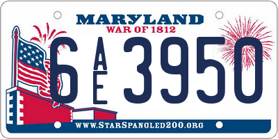 MD license plate 6AE3950