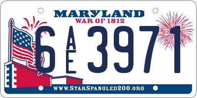 MD license plate 6AE3971