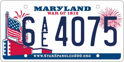 MD license plate 6AE4075