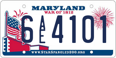 MD license plate 6AE4101