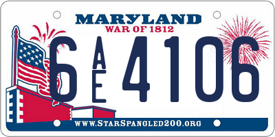 MD license plate 6AE4106