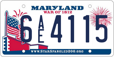 MD license plate 6AE4115
