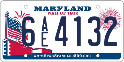 MD license plate 6AE4132